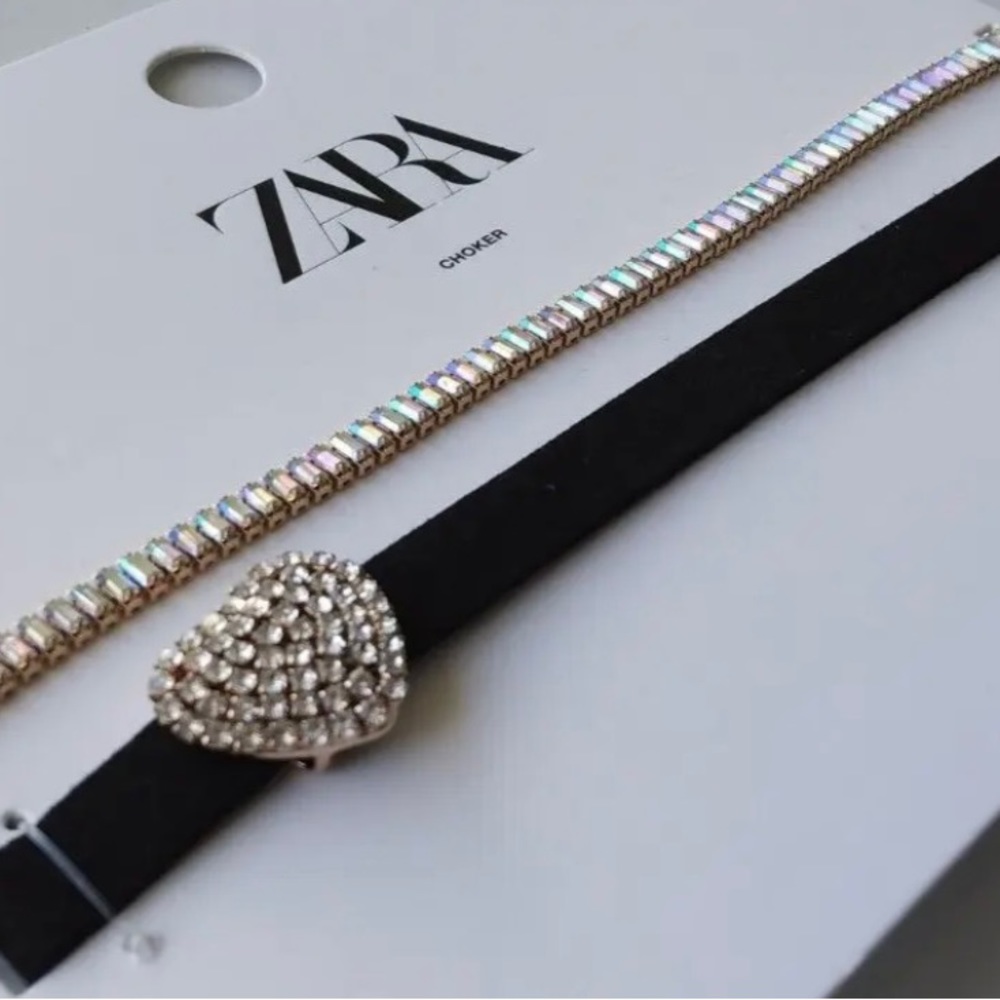 Zara 2 Rhinestone Chokers/ Necklace jewelry set